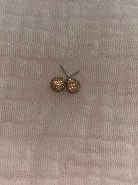 Hillberg & Berk 8mm Gold Sparkle Ball Earrings